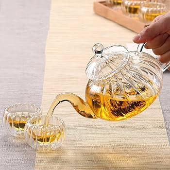 Amazon｜ティーポット 耐熱ガラス ティーポット 茶こし付き